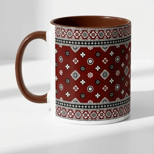 Ajrak mug, Brown