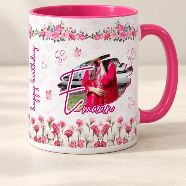 Your Birthday Story mug, Rose pink