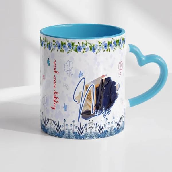 Cyan blue with heart handle